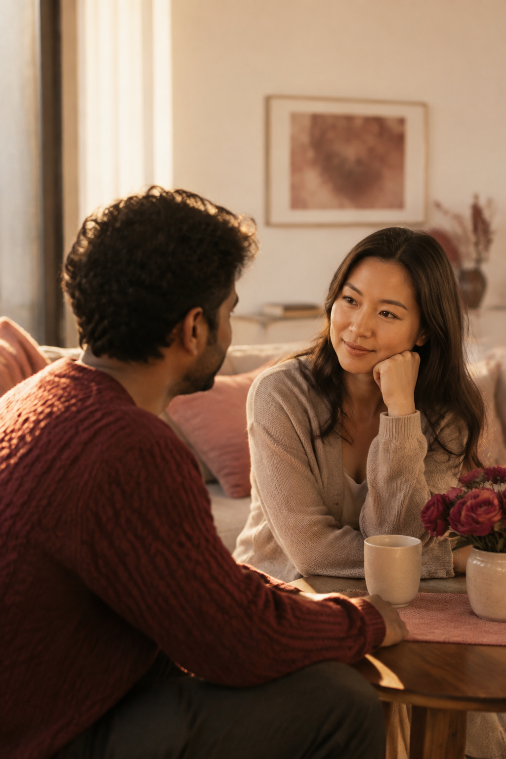 Couple having a meaningful conversation